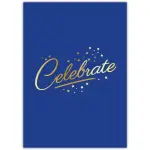 Celebrate Blue and Gold Stars Greeting Card for Special Occasions