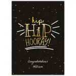 Personalised Hip Hip Hooray Congratulations Card with Gold Star Design