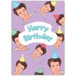 Personalised Harry Birthday Card with Party Hat Design for Kids and Adults