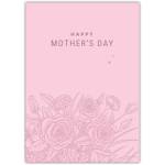 Elegant Pink Floral Happy Mothers Day Greeting Card with Personalised Text Option