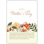 Happy Mothers Day Card with Floral Design and Heartfelt Daughter Quote