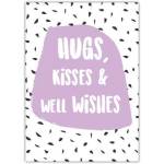 Hugs Kisses and Well Wishes General Occasion Greeting Card with Personalised Option