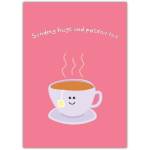 Sending Hugs and Positivi Tea Cute Tea Cup Encouragement Greeting Card