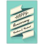 Anniversary Retro Banner Greeting Card
