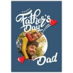 Fathers Day Blue Photo Upload Greeting Card