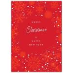 Merry Christmas Red Snowflake Greeting Card