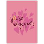 Engagement Ring And Hearts Greeting Card