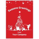 Corporate Christmas Add Company Red Greeting Card