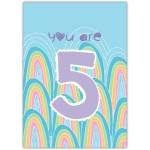 5th Birthday With Rainbows Card