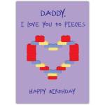 Heart Lego Daddy Birthday Card