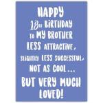 Much Loved Brother 18th Birthday Card