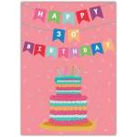 30th Birthday Bunting And Cake Card