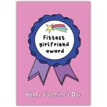 Valentines Day Fittest Girlfriend Greeting Card
