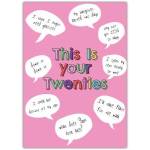 This Is Your Twenties Humorous Pink Birthday Card with Fun Speech Bubbles