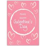 Personalised Happy Galentines Day Pink Hearts Card for Friends Celebration