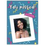 You Passed Congratulations Photo Insert Card with Colourful Confetti Design