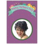 Happy Mothers Day Floral Photo Upload Card with Personalised Message