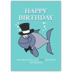 Happy Birthday Card for Husband with Funny Sophisticated Fish Design
