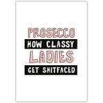 Prosecco How Classy Ladies Get Shitfaced Humorous Birthday or Celebration Card
