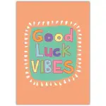 Good Luck Vibes Colourful Typography Encouragement Greeting Card