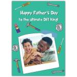 Personalised Fathers Day Card for DIY Dad with Tools Design and Photo Upload Option