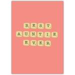 Best Auntie Ever Scrabble Tile Style Greeting Card for Aunt Appreciation