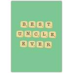 Best Uncle Ever Scrabble Tile Style Greeting Card for Birthday or Special Occasion