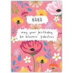 Nana Birthday Card with Colourful Floral Design May Your Day Be Bloomin Fabulous