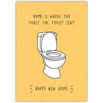 Humorous New Home Greeting Card Trust the Toilet Seat Design