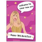 Happy 18th Birthday Card with Welcome to Your New Era Design
