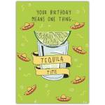Birthday Card Tequila Time with Lime and Sombreros Fun Celebration Design