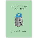 Get Well Soon Pun Card Sorry You’re Not Feeling Grate Humorous Get Well Card