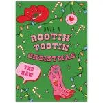Rootin Tootin Christmas Cowboy Boot Holiday Greeting Card