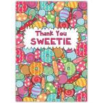 Thank You Sweetie Colourful Candy Pattern Greeting Card for Any Occasion
