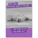 Funny Humorous Bear Pub Joke Card Suitable for Birthday or Any Occasion