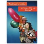 Humorous Vintage Style Birthday Card with Balloons and Hot Dogs for Adults