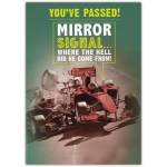 Humorous Passing Driving Test Card Formula One Crash Design
