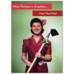 Merry Christmas Gardener Greeting Card with Humorous Hoe Ho Ho Design