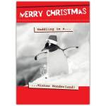 Merry Christmas Penguin Waddling in Winter Wonderland Humorous Xmas Card
