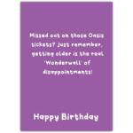 Funny Oasis Wonderwall Themed Birthday Card for Music Fans