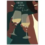 Cheers to Great Health and Wealth Toasting Friends Greeting Card
