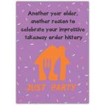Funny Birthday Card Celebrating Takeaway Order History with Party Theme