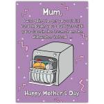 Funny Mothers Day Card Dishwasher Steam Facial Humorous Mum Greeting Card