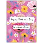 Happy Mothers Day Floral Card to a Wonderful Mum with Personalised Message Option