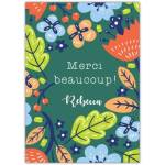 Personalised Merci Beaucoup Floral Thank You Card with Custom Name Option