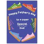 Happy Fathers Day Card Featuring Colourful Trainers for a Super Spezial Dad