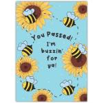 You Passed Congratulations Card with Bees and Sunflowers Design