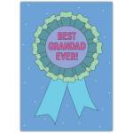 Best Grandad Ever Blue Ribbon Award Greeting Card for Grandfather Appreciation