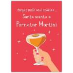 Funny Christmas Card with Pornstar Martini Cocktail Design for Holiday Cheer