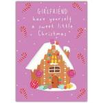 Girlfriend Sweet Little Christmas Gingerbread House Festive Card